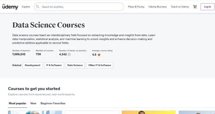 udemy data science course